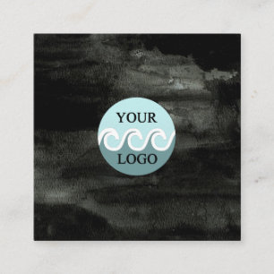 Tarjeta De Visita Cuadrada Logo personalizado moderno cuadrado blanco y negro