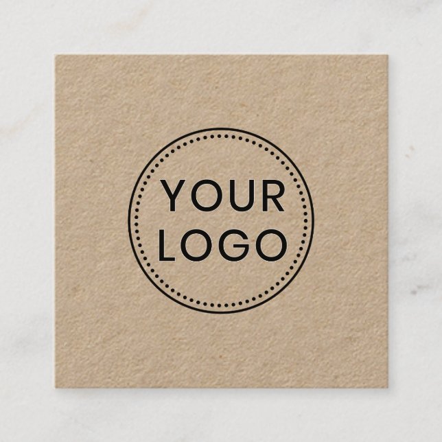 Tarjeta De Visita Cuadrada logo Personalizado rústico kraft profesional (Anverso)