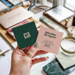 Tarjeta De Visita Cuadrada Logo profesional minimalista moderno verde y rosa<br><div class="desc">Logo profesional minimalista moderno verde y rosa</div>