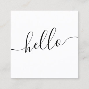 Tarjeta De Visita Cuadrada Logo profesional moderno hola blanco negro