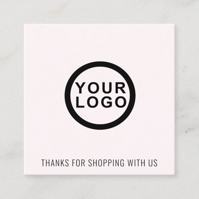 Tarjeta De Visita Cuadrada Logo | Thank You Modern Square Business Card (Anverso)
