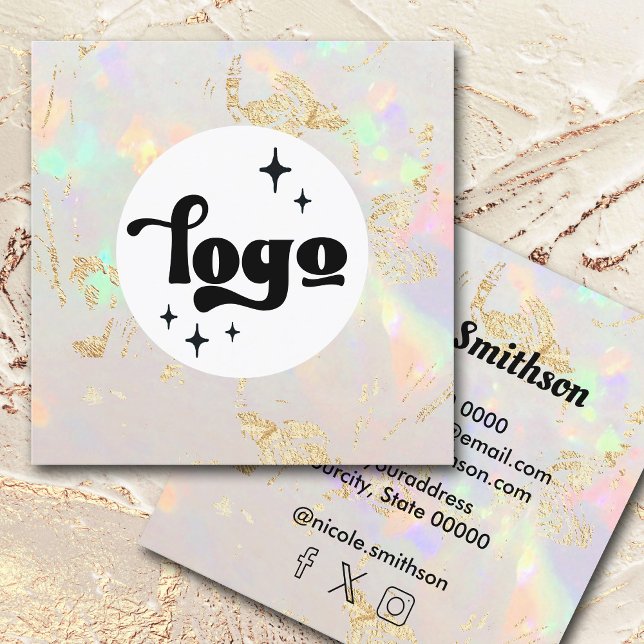 Tarjeta De Visita Cuadrada logotipo blanco opal (Subido por el creador)