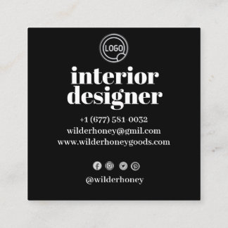 Tarjeta De Visita Cuadrada logotipo cuadrado profesional minimalista moderno