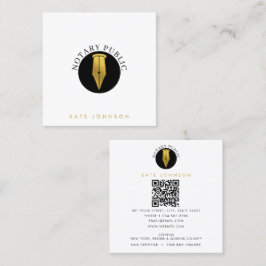Tarjeta De Visita Cuadrada Logotipo de Agente de Servicio de Notaría Minimali