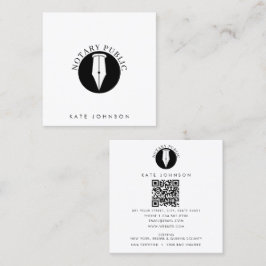 Tarjeta De Visita Cuadrada Logotipo de Agente de Servicio de Notaría Minimali