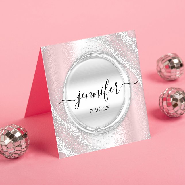 Tarjeta De Visita Cuadrada Logotipo de artista de maquillaje profesional Rosa (Subido por el creador)