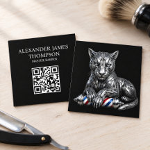 Logotipo de código QR de la Barbería Modern Silver