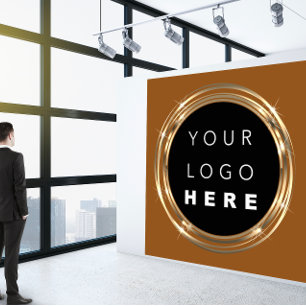 Tarjeta De Visita Cuadrada Logotipo de código QR en línea Ver Marco Dorado Br