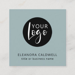 Tarjeta De Visita Cuadrada Logotipo de código QR para medios sociales Azul-Ve