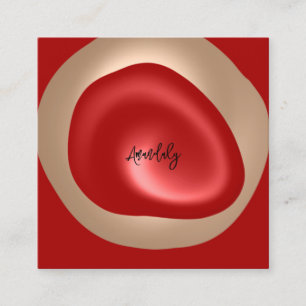 Tarjeta De Visita Cuadrada Logotipo de código QR Resumen rojo Minimalismo de