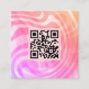 Tarjeta De Visita Cuadrada Logotipo de código QR único y creativo de color ro