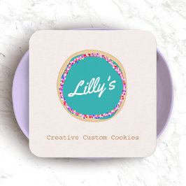 Tarjeta De Visita Cuadrada Logotipo de cookie personalizada de pedido de pers