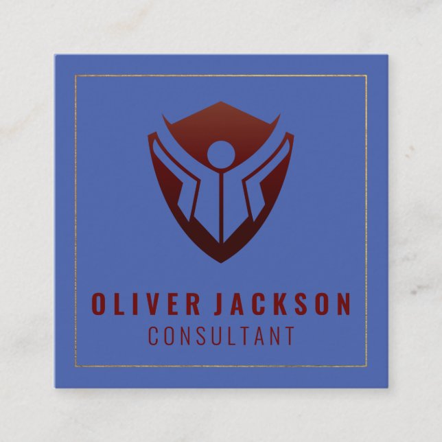 Tarjeta De Visita Cuadrada Logotipo de educación (Anverso)