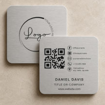 Logotipo de empresa Código QR metálico