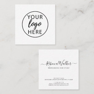 Tarjeta De Visita Cuadrada Logotipo de empresa personalizado tipografía de es