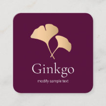 Logotipo de hoja de Ginkgo de oro Rosa
