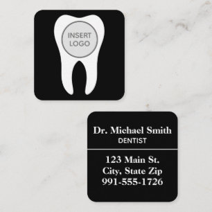Tarjeta De Visita Cuadrada Logotipo de inserción dental de dentista
