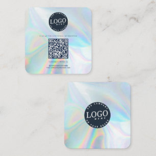 Tarjeta De Visita Cuadrada Logotipo de la compañía Código QR Medios sociales 