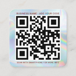 Tarjeta De Visita Cuadrada Logotipo de la compañía y código QR Holograma DIY