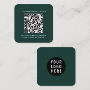 Tarjeta De Visita Cuadrada Logotipo de la empresa y código QR moderno