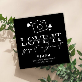 Tarjeta De Visita Cuadrada Logotipo de letra Minimalista de Love Snap Share S