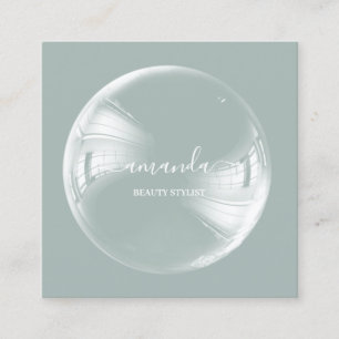 Tarjeta De Visita Cuadrada Logotipo de maquillaje de belleza profesional Smob