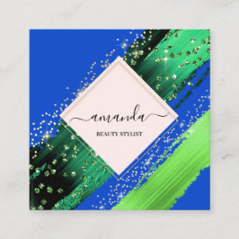Tarjeta De Visita Cuadrada Logotipo de maquillaje de belleza profesional Trop