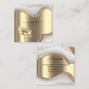 Tarjeta De Visita Cuadrada Logotipo de maquillaje profesional Cuerpo tropical