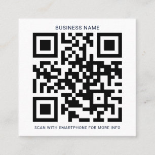 Tarjeta De Visita Cuadrada Logotipo de marca personalizada y código QR