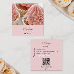 Tarjeta De Visita Cuadrada Logotipo de Monograma Panadería Fotografía de empr