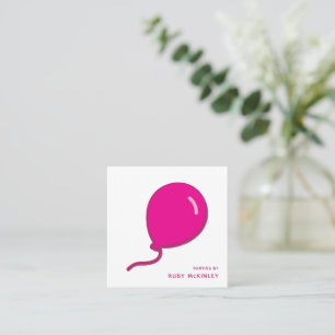Tarjeta De Visita Cuadrada Logotipo de negocio de globos Código QR