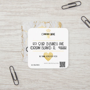 Tarjeta De Visita Cuadrada Logotipo de negocio pequeño HEART personalizado Gr