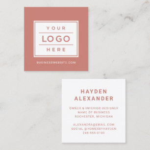 Tarjeta De Visita Cuadrada Logotipo de negocios moderno de Terracotta Persona