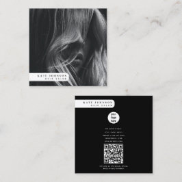 Tarjeta De Visita Cuadrada Logotipo de negocios moderno Salón de pelo Fotógra