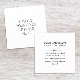 Tarjeta De Visita Cuadrada Logotipo de personalizado Blanco Minimalista