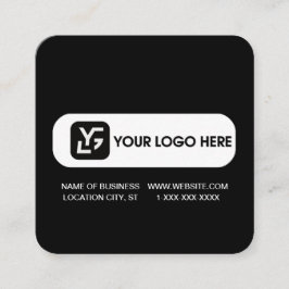 Tarjeta De Visita Cuadrada Logotipo de Personalizado blanco y negro moderno