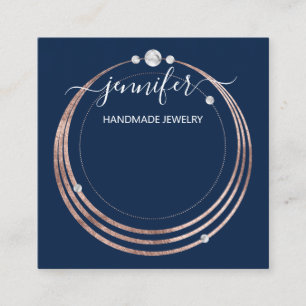 Tarjeta De Visita Cuadrada Logotipo de Personalizado de joyas hecho a mano Ro