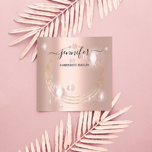 Tarjeta De Visita Cuadrada Logotipo de Personalizado de joyas hecho a mano Vi