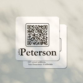 Tarjeta De Visita Cuadrada logotipo de personalizado en blanco y negro con có