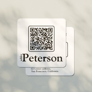 Tarjeta De Visita Cuadrada logotipo de personalizado en blanco y negro con có