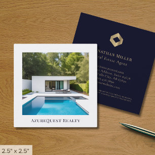 Tarjeta De Visita Cuadrada Logotipo de Personalizado fotográfico moderno