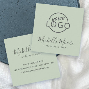 Tarjeta De Visita Cuadrada logotipo de personalizado hilo de luz minimalista 