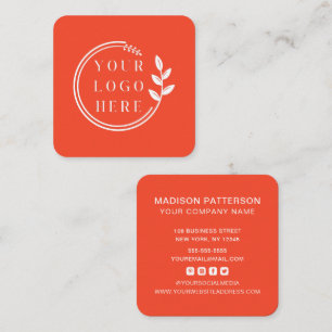 Tarjeta De Visita Cuadrada Logotipo de personalizado Iconos de medios sociale