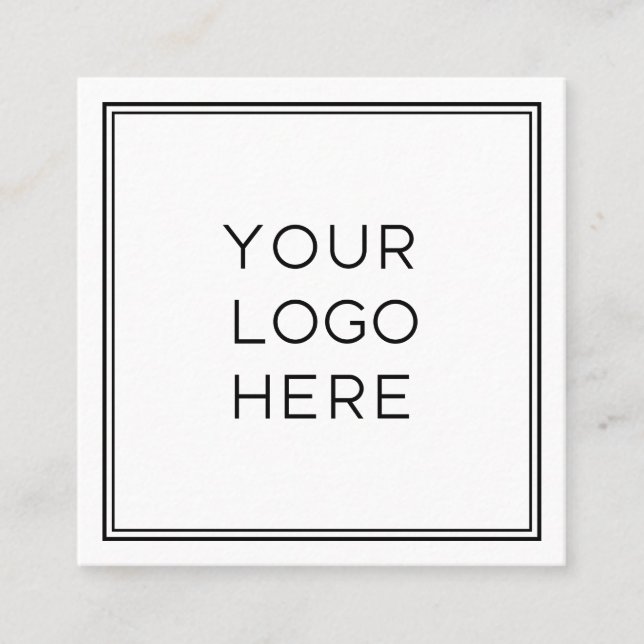 Tarjeta De Visita Cuadrada Logotipo de Personalizado profesional| Sencillo y  (Anverso)