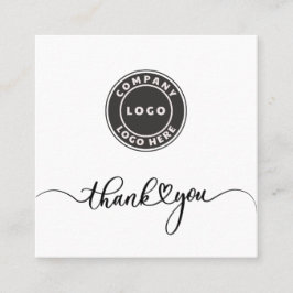 Tarjeta De Visita Cuadrada Logotipo de Personalizado simple - Gracias por ins