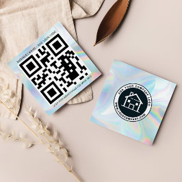 Tarjeta De Visita Cuadrada Logotipo de personalizado y código QR Holografía D