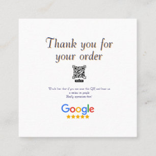 Tarjeta De Visita Cuadrada logotipo de reseña comercial de Google Scan QR res