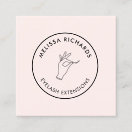 Tarjeta De Visita Cuadrada Logotipo del círculo de la mano minimalista y pest