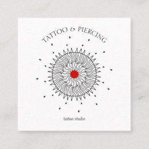 Tarjeta De Visita Cuadrada Logotipo del estudio de tatuajes y piercings Celes