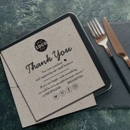 Tarjeta De Visita Cuadrada Logotipo del Personalizado de papel Kraft Gracias 